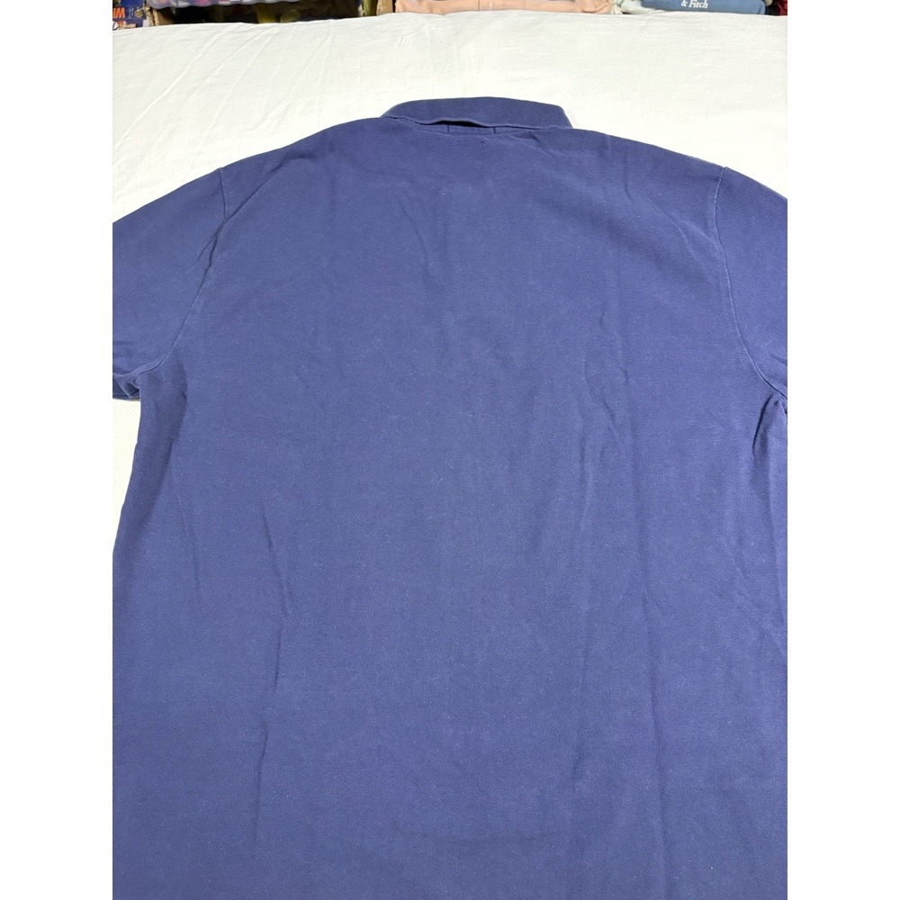 Polo Ralph Lauren Men's Large Navy Blue Mesh Polo Shirt Red Pony Classic Fit L/G - Picture 5 of 7